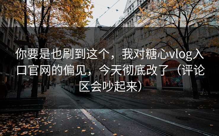 你要是也刷到这个，我对糖心vlog入口官网的偏见，今天彻底改了（评论区会吵起来）
