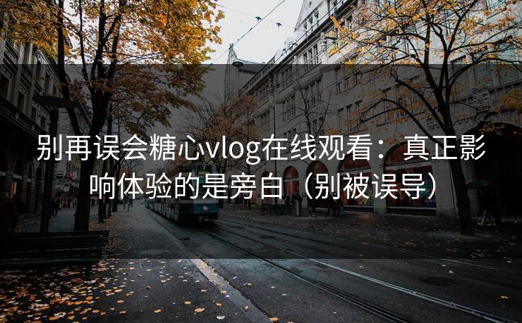 别再误会糖心vlog在线观看：真正影响体验的是旁白（别被误导）