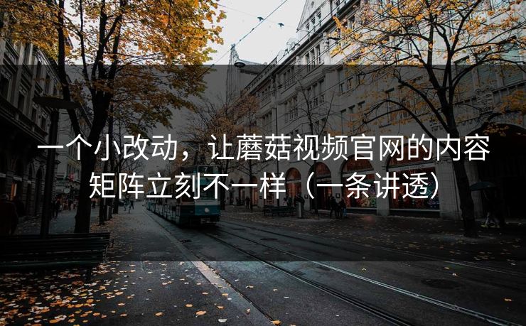 一个小改动，让蘑菇视频官网的内容矩阵立刻不一样（一条讲透）